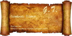 Gombos Timur névjegykártya